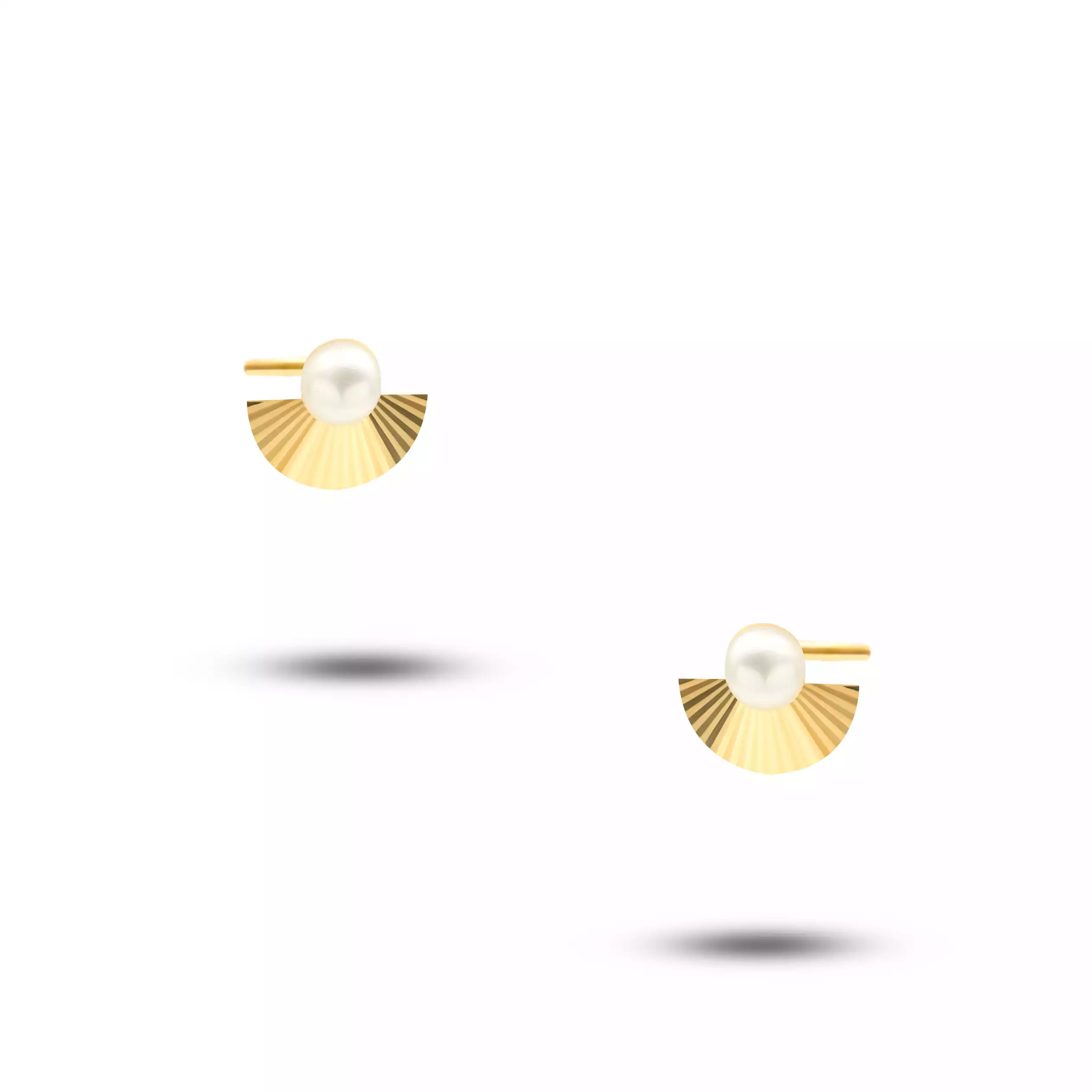 گوشواره طلا هلال تراش و مروارید