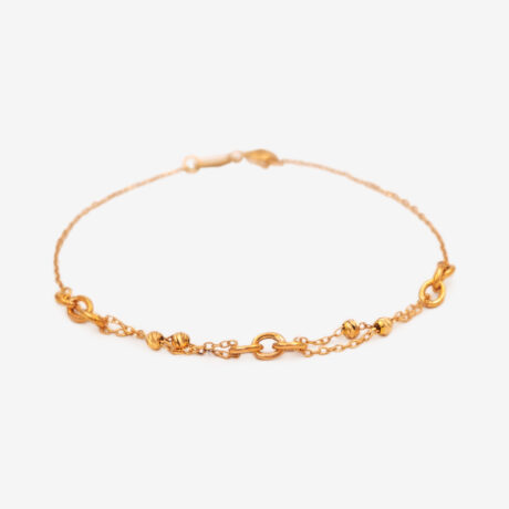 دستبند طلای 18 عیار مدل حلقه و گوی البرنادو