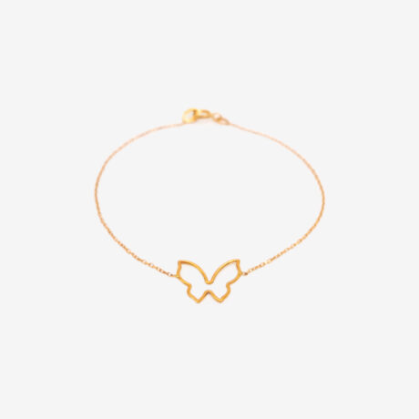 دستبند طلای 18 عیار مدل پروانه تو خالی