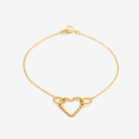 دستبند طلای 18 عیار مدل قلب