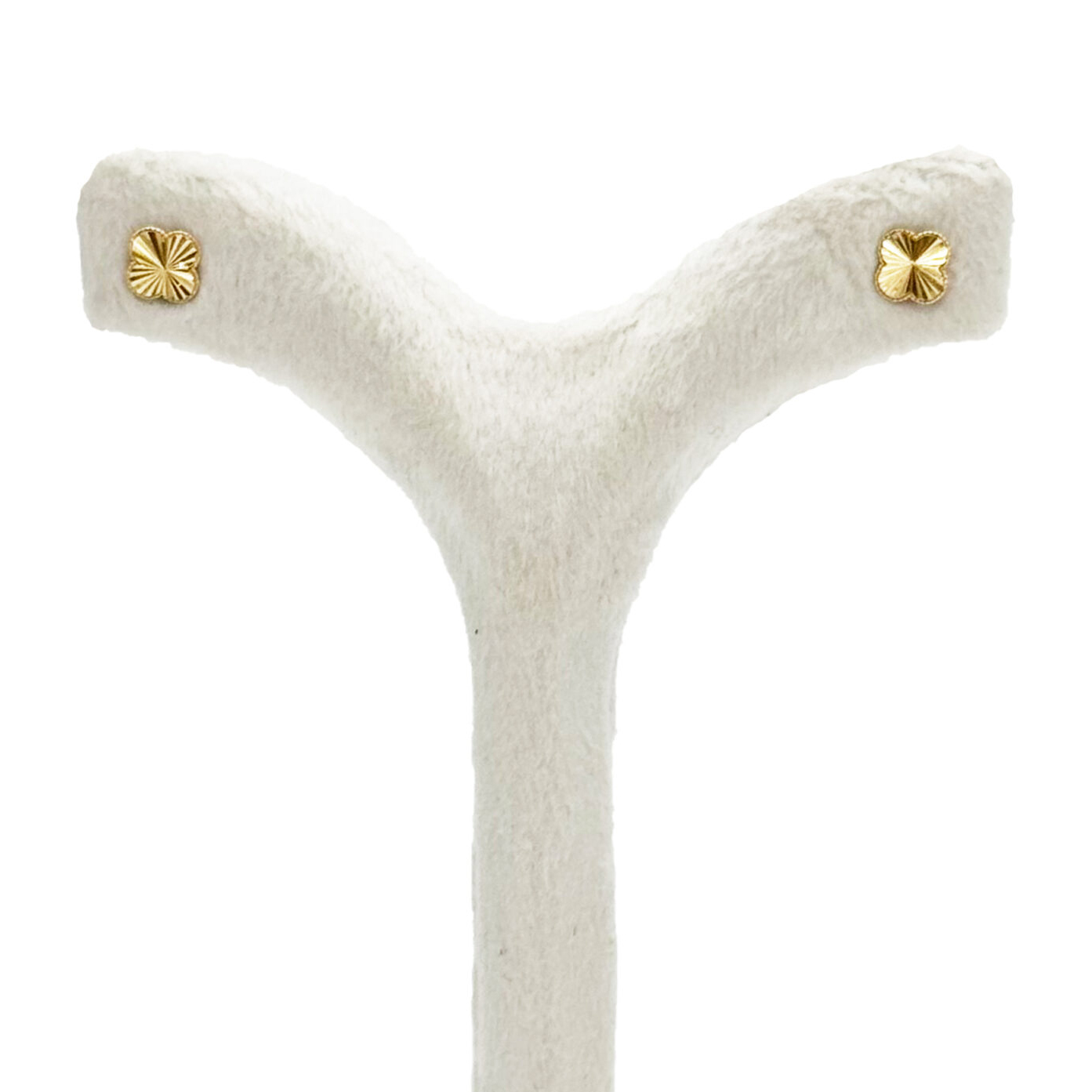 گوشواره طلا 18 عیار زنانه میخی مدل ونکلیف تراش