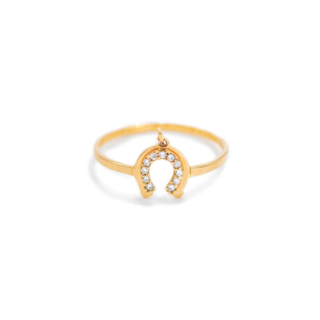 انگشتر طلای 18 عیار زنانه مدل آویز نعل