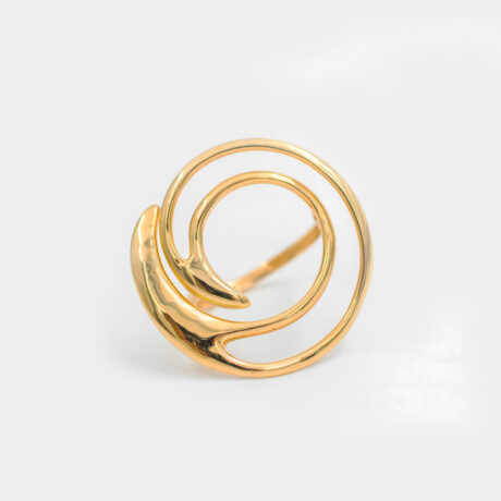 انگشتر طلا 18 عیار زنانه طرح حلزونی دفرمه