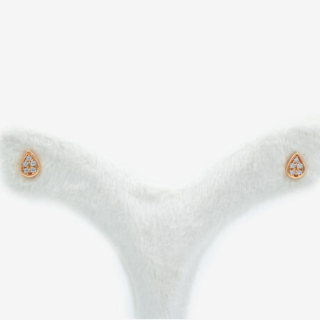 گوشواره طلای 18 عیار میخی مدل اشک فول نگین