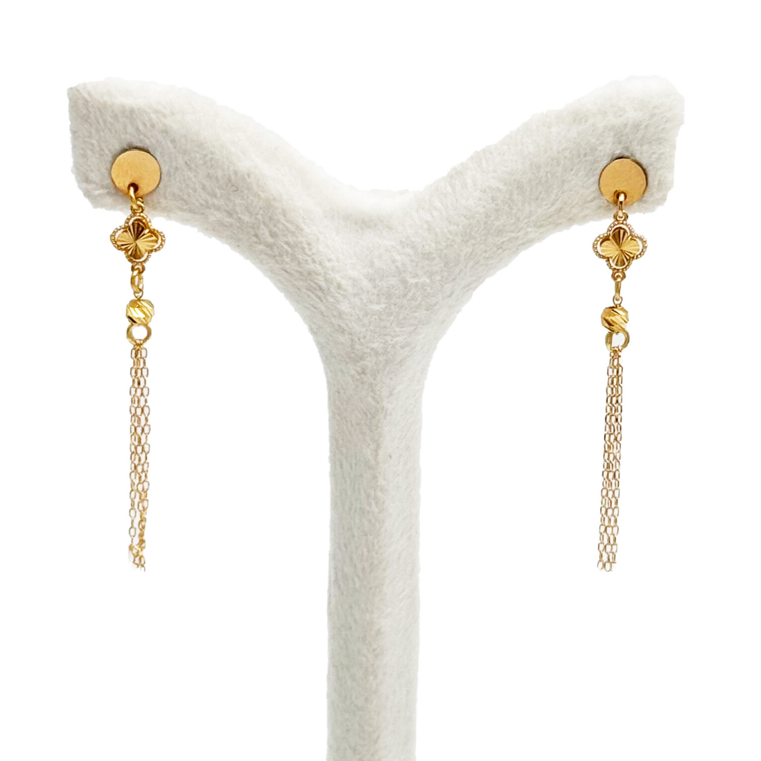 گوشواره طلا 18 عیار زنانه  مدل ونکلیف آویز