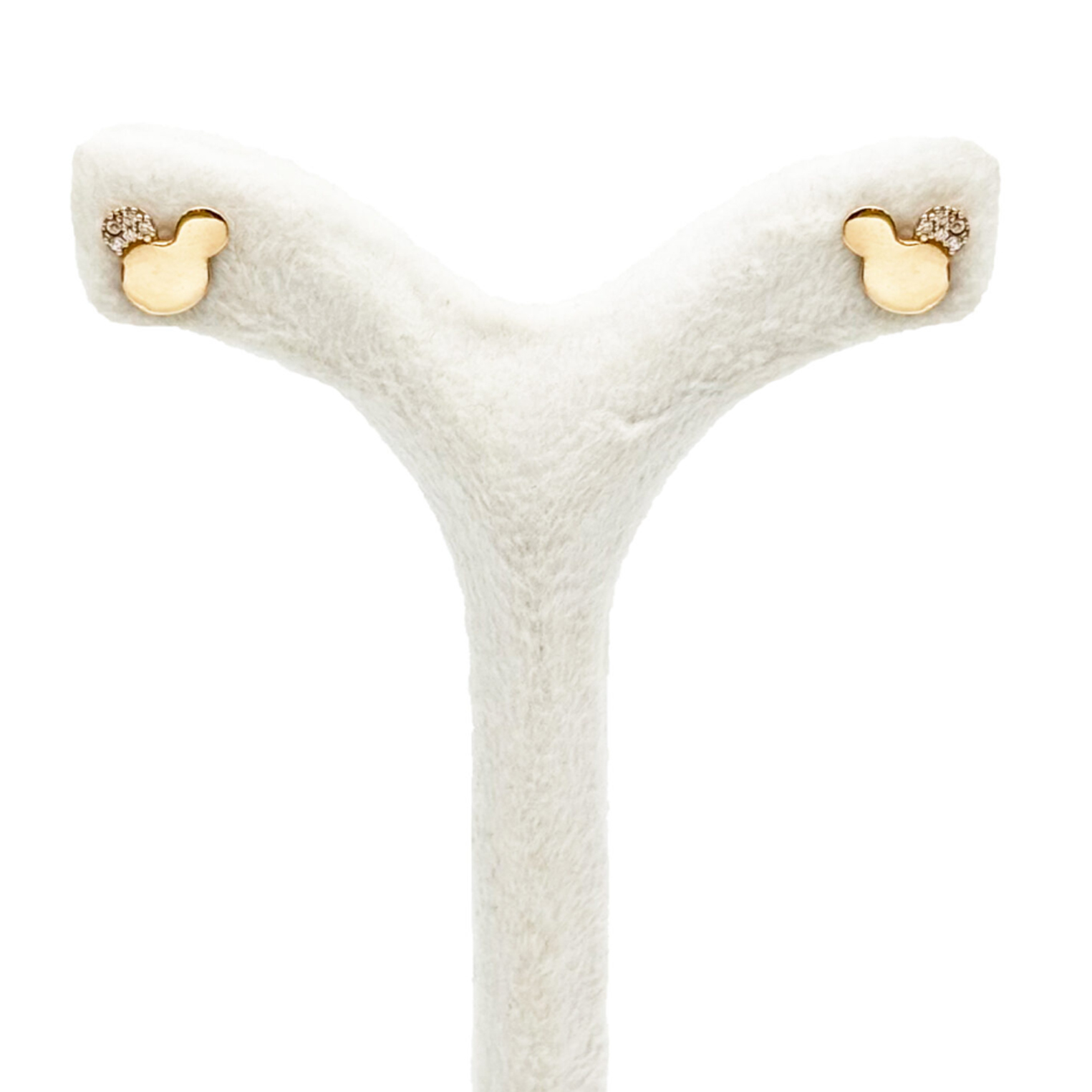 گوشواره طلا 18 عیار زنانه میخی مدل میکی موس