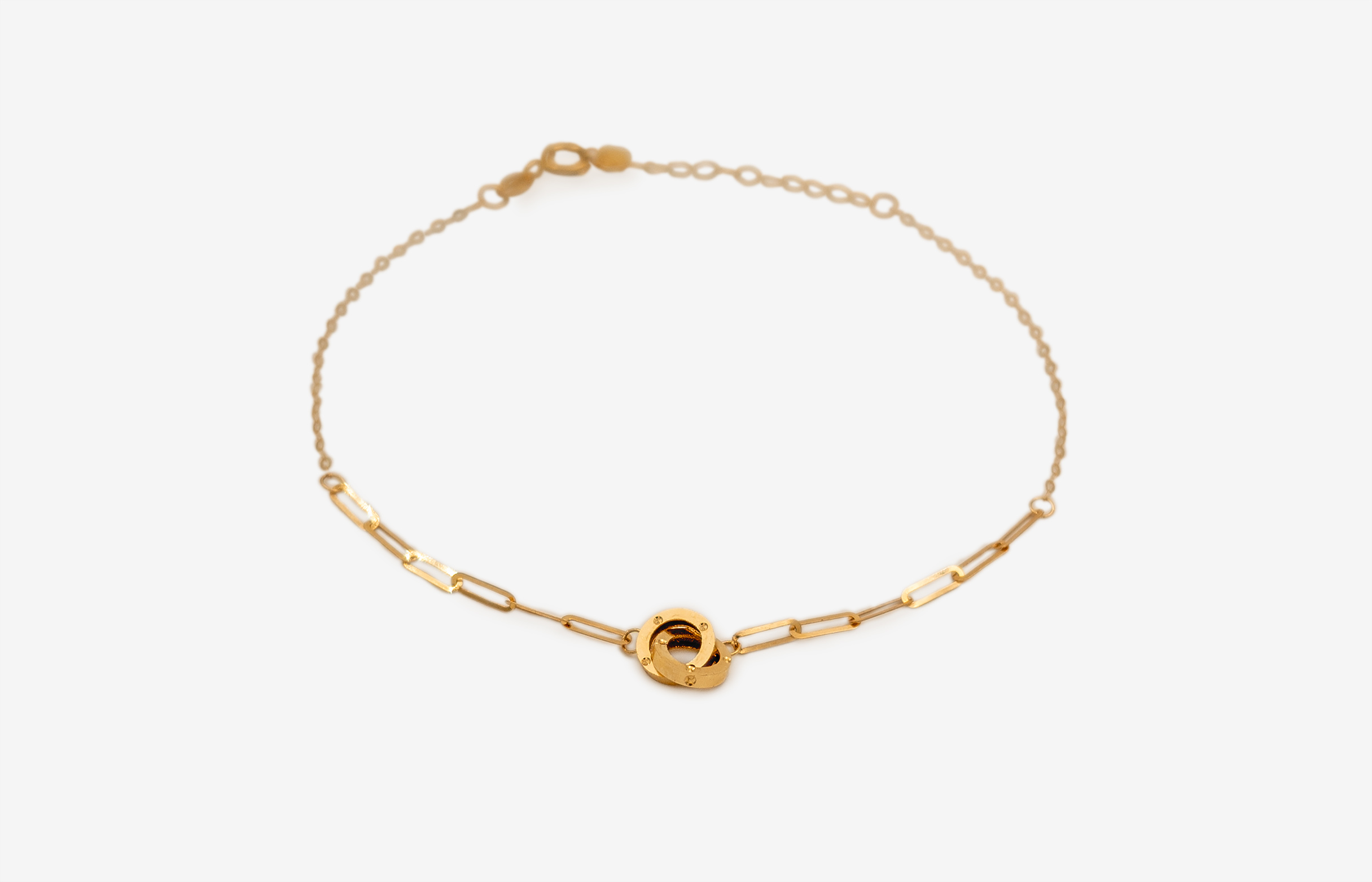 دستبند زنانه مدل دو حلقه و هرمس