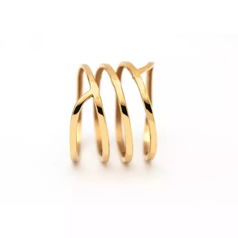 انگشتر طلا 4 لاین