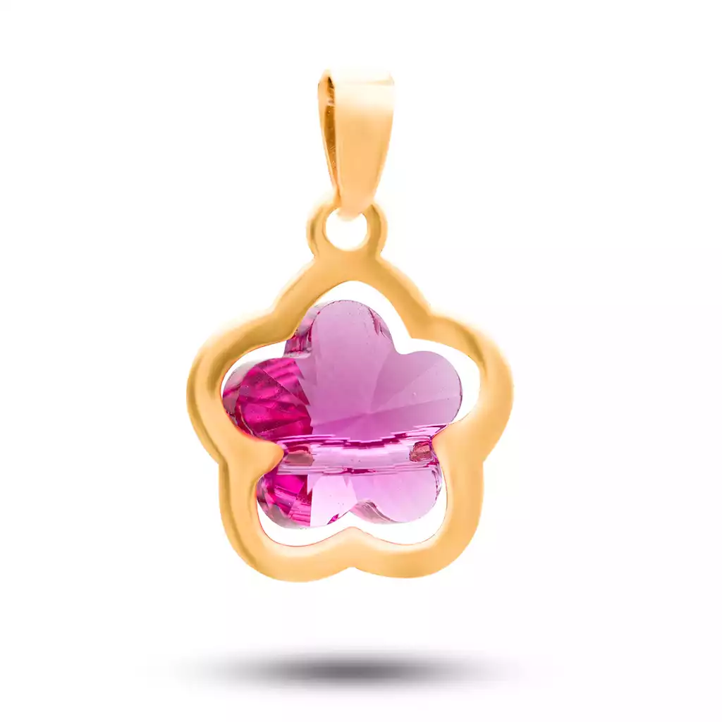 آویز طلا گل سواروسکی