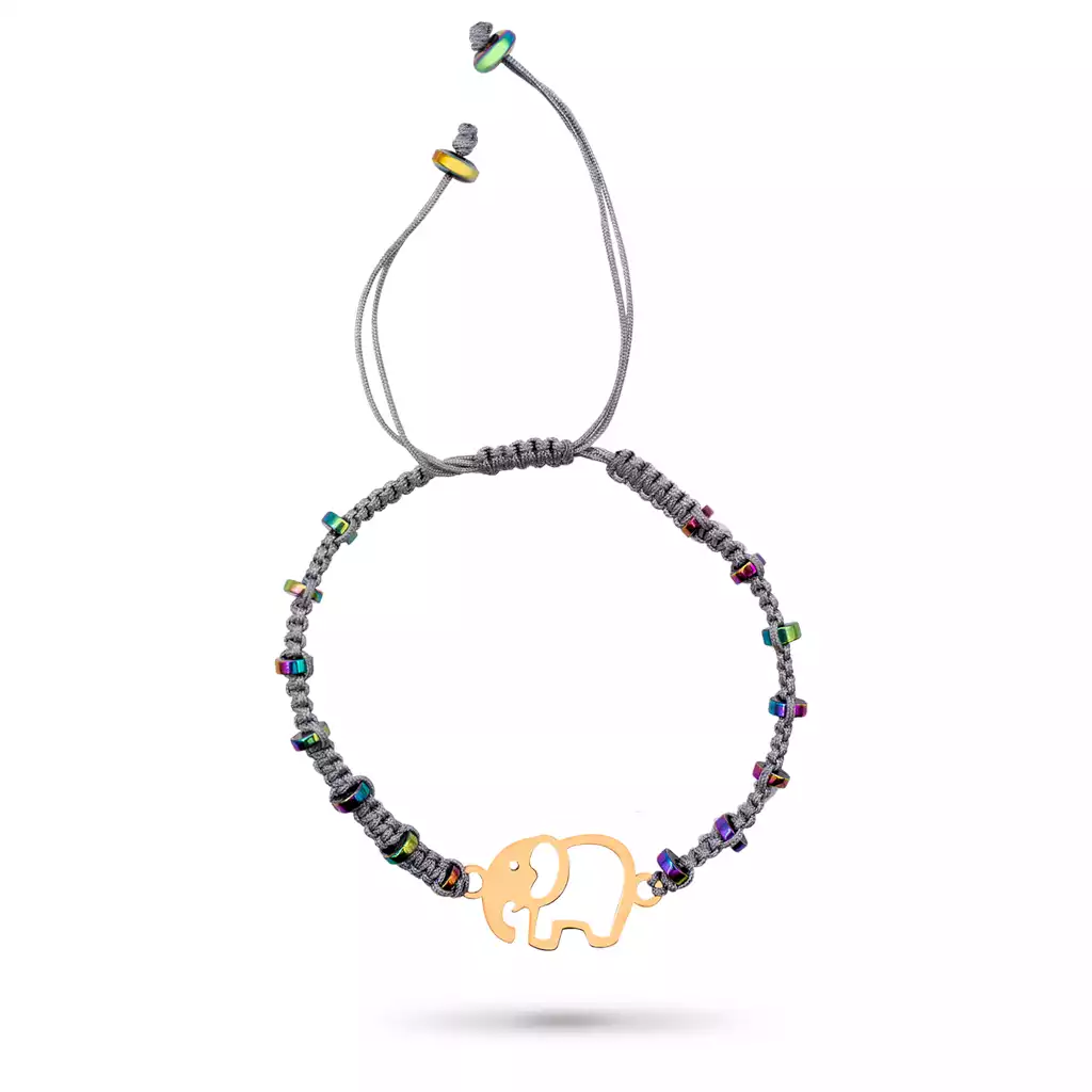 دستبند طلا بافت فیل خاکستری