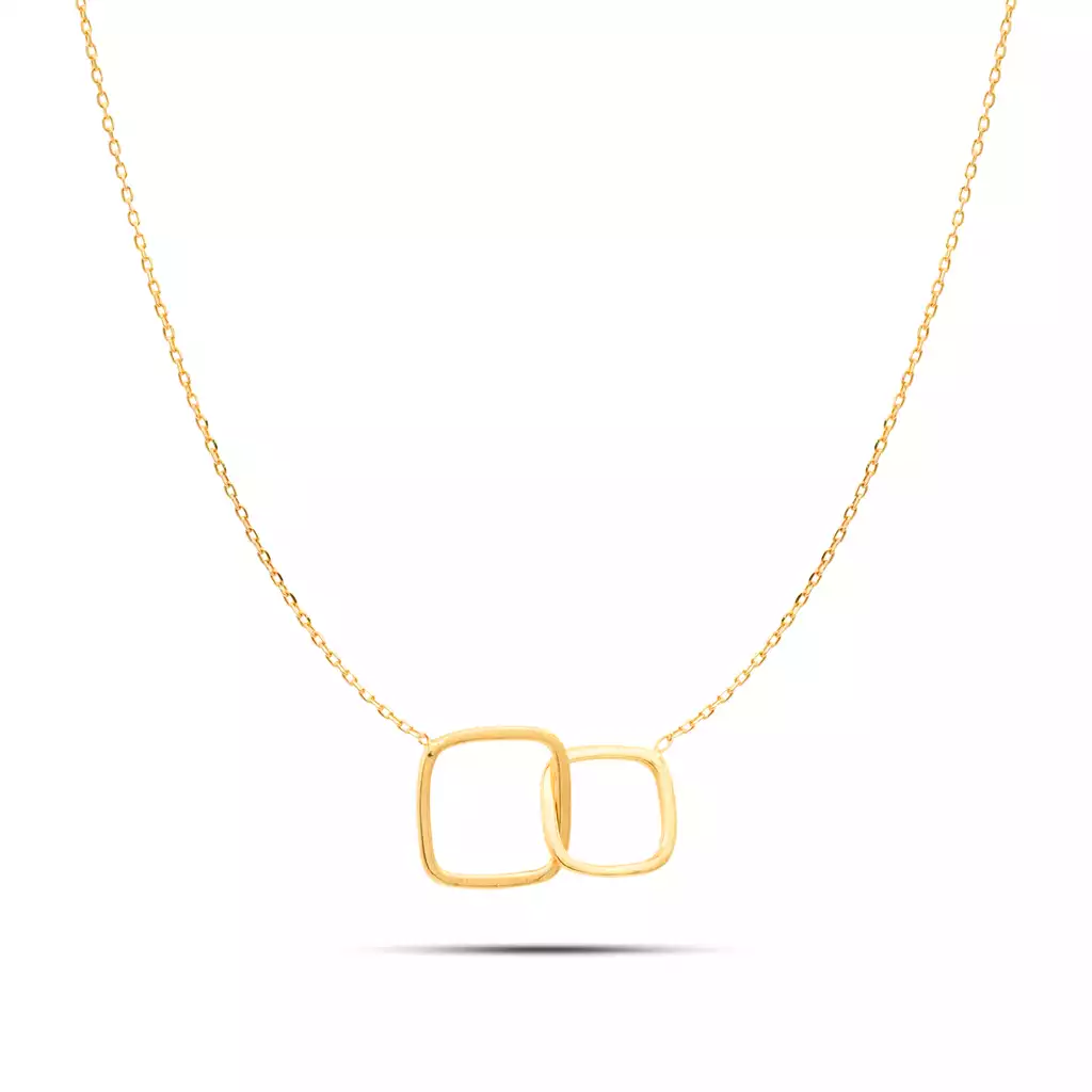 گردنبند طلا دو مربع