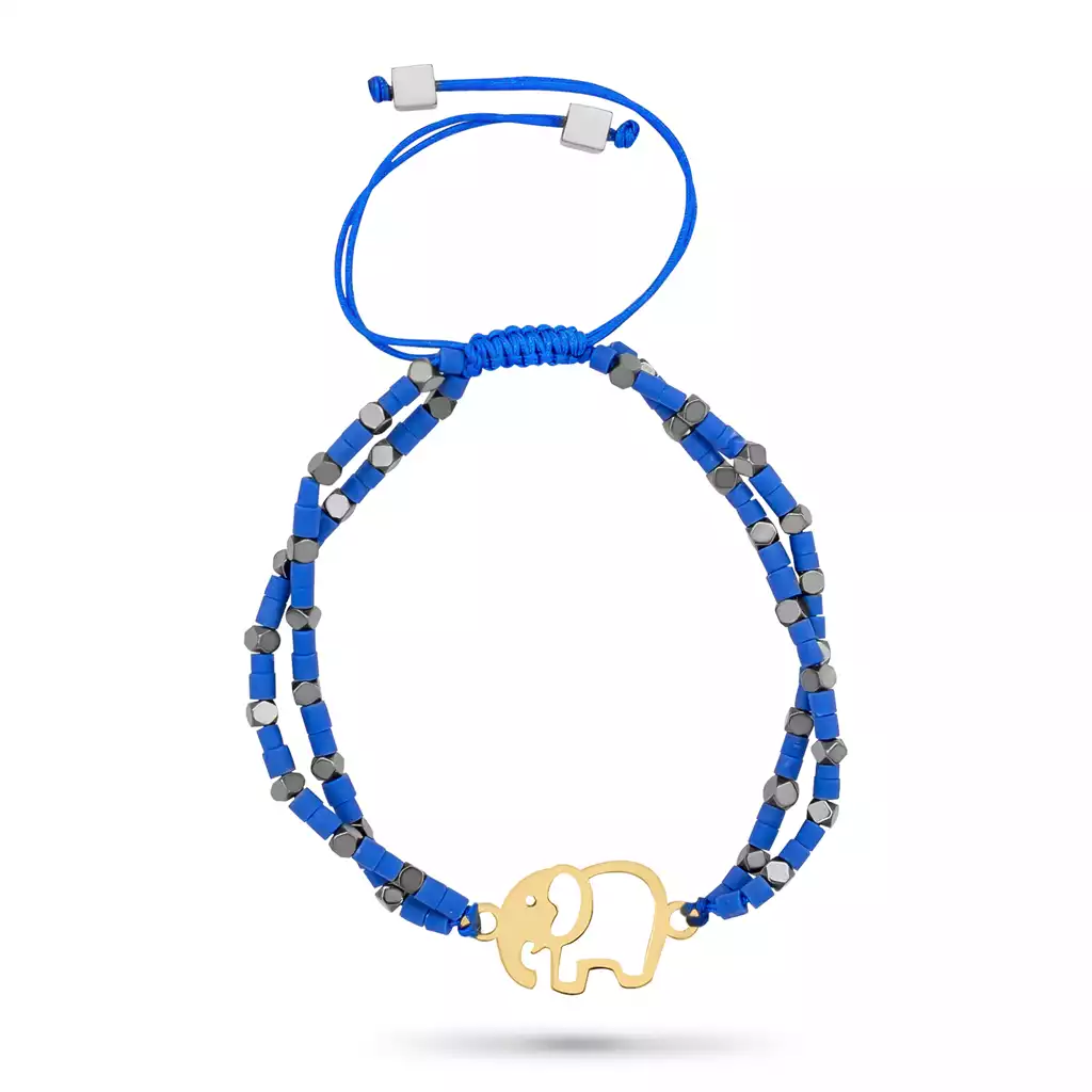 دستبند طلا بافت سنگی آبی فیل