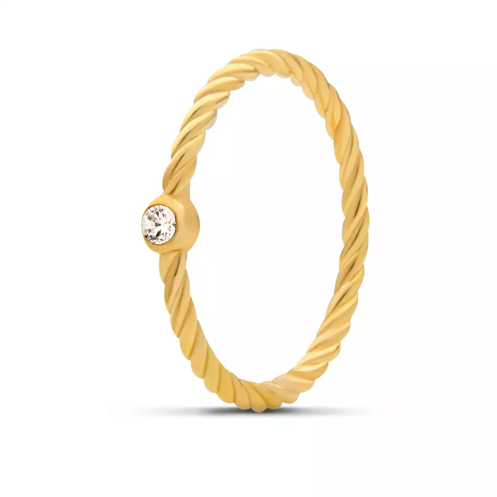 انگشتر طلا پیچ تک نگین