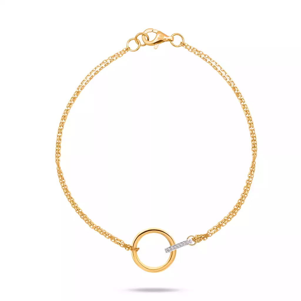 دستبند طلا حلقه و لاین نوا