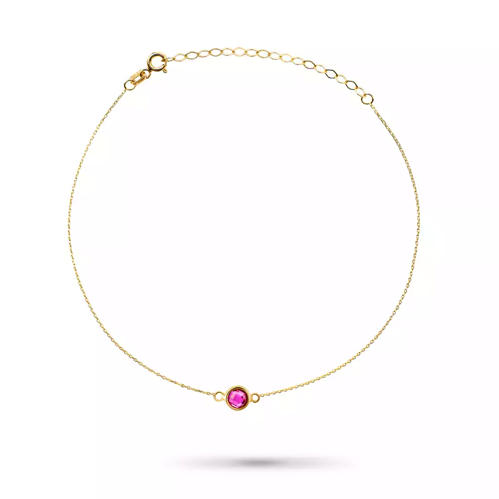 دستبند طلا  تک سنگ مارکو قرمز