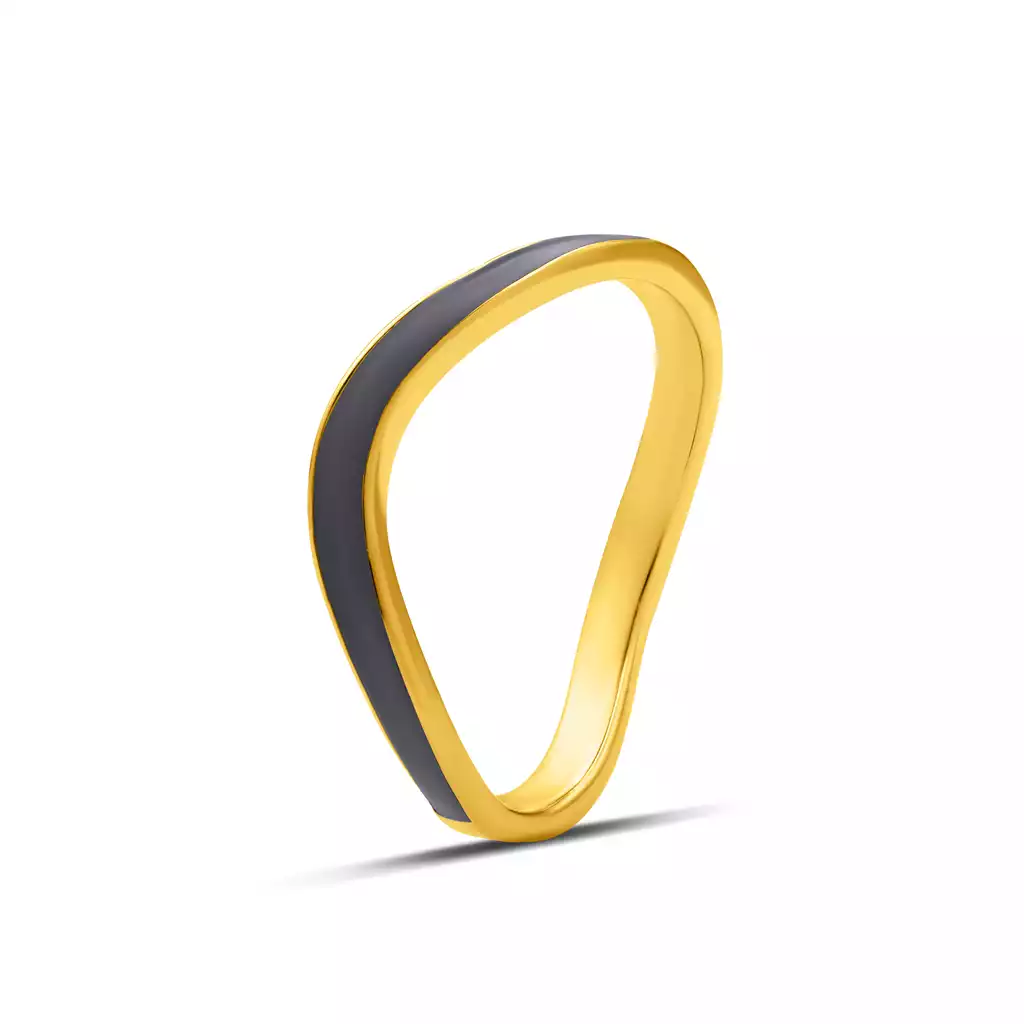 بند انگشتی طلا میناکاری بنفش تیره