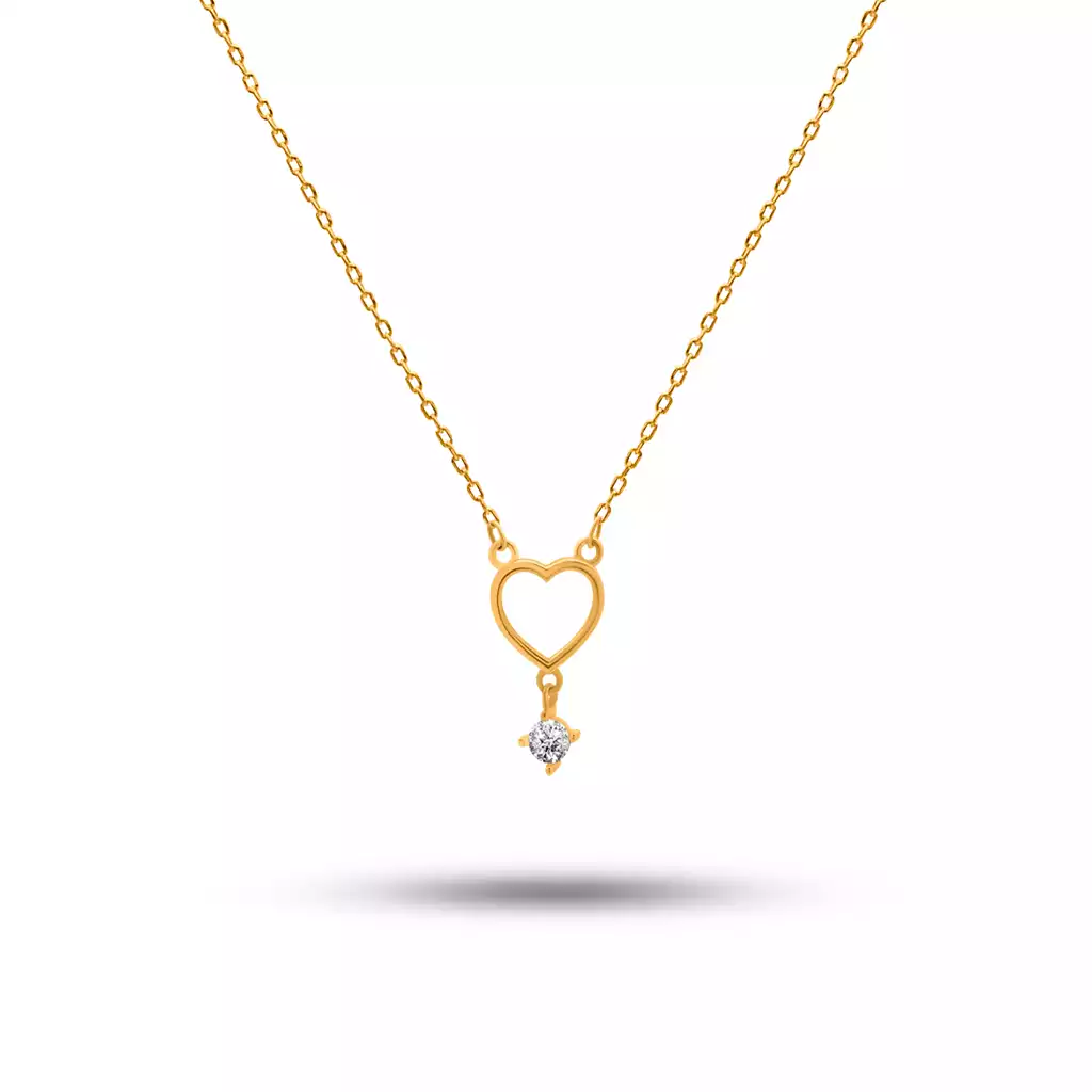 گردنبند طلا قلب و نگین