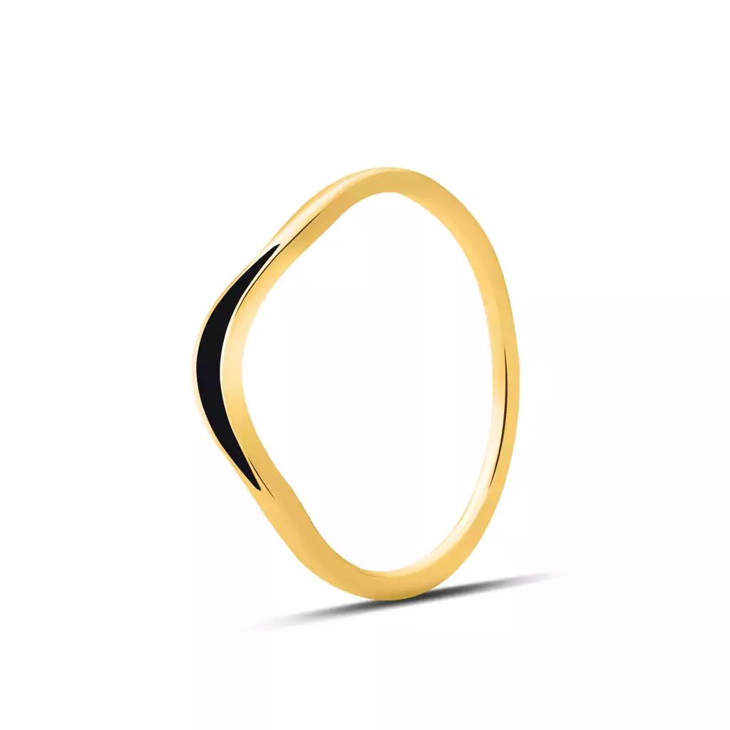 بند انگشتی طلا با میناکاری مشکی