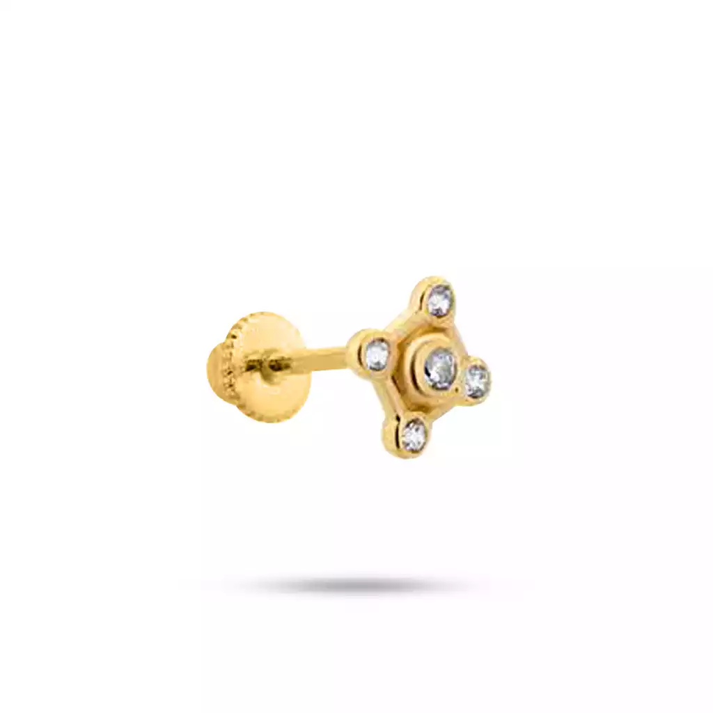 پیرسینگ طلا نگین دار