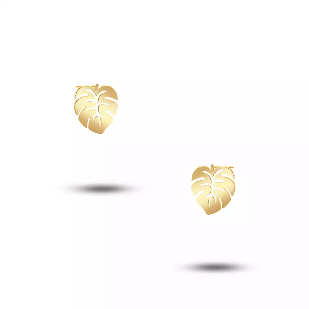 گوشواره طلا میخی برگ انجیر