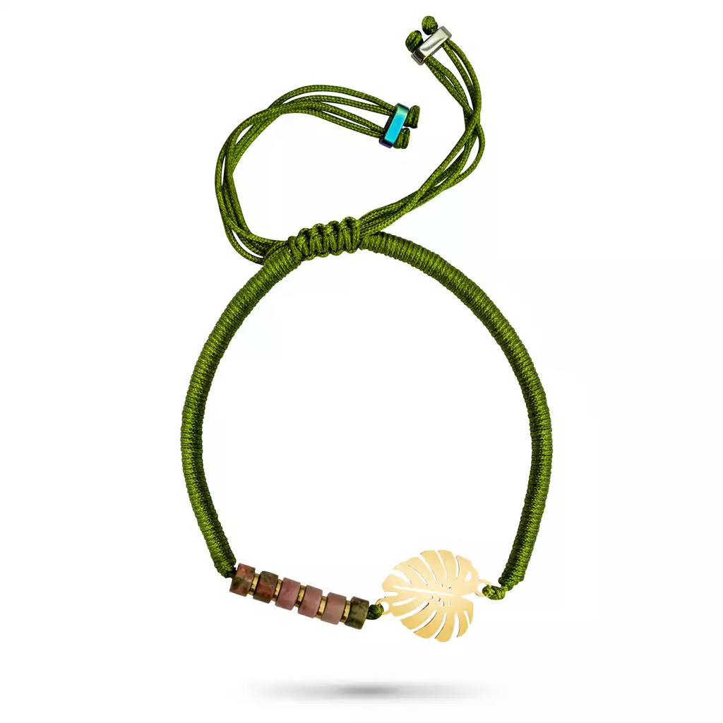 دستبند طلا بافت برگ انجیری