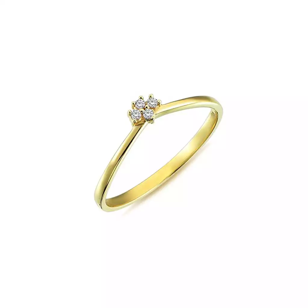 انگشتر طلا نگین دار شکوفه