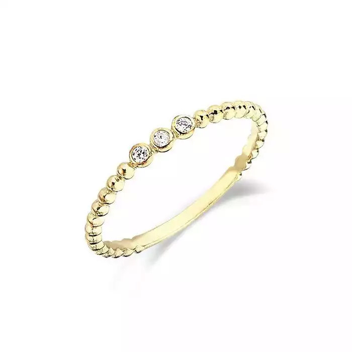 انگشتر طلا نگین دار شبنم  سه سنگ