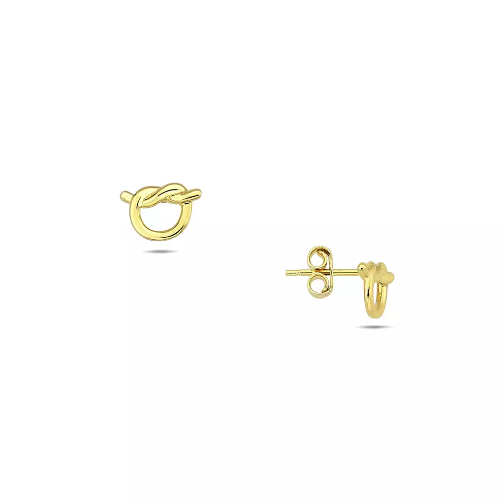 گوشواره طلا میخی گره بسته آنیل