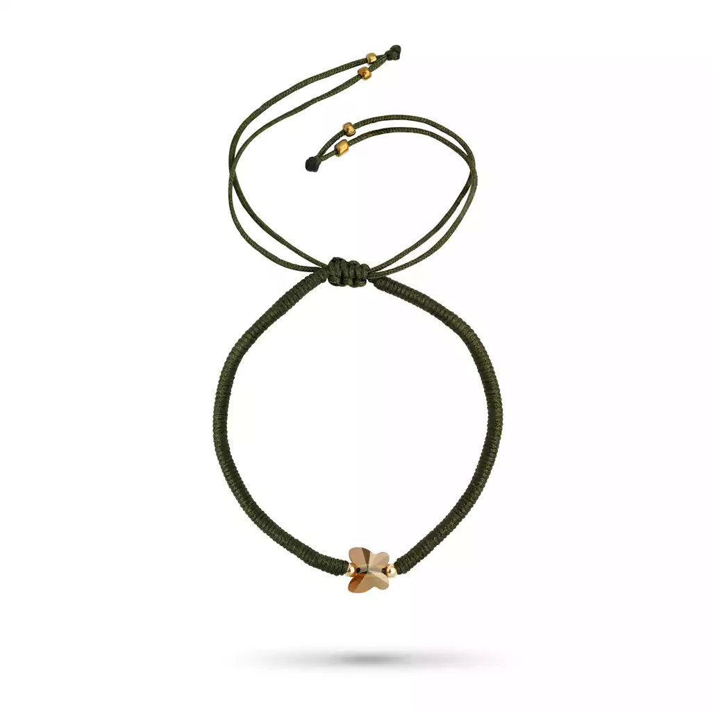 دستبند طلا بافت پروانه آلین زیتونی