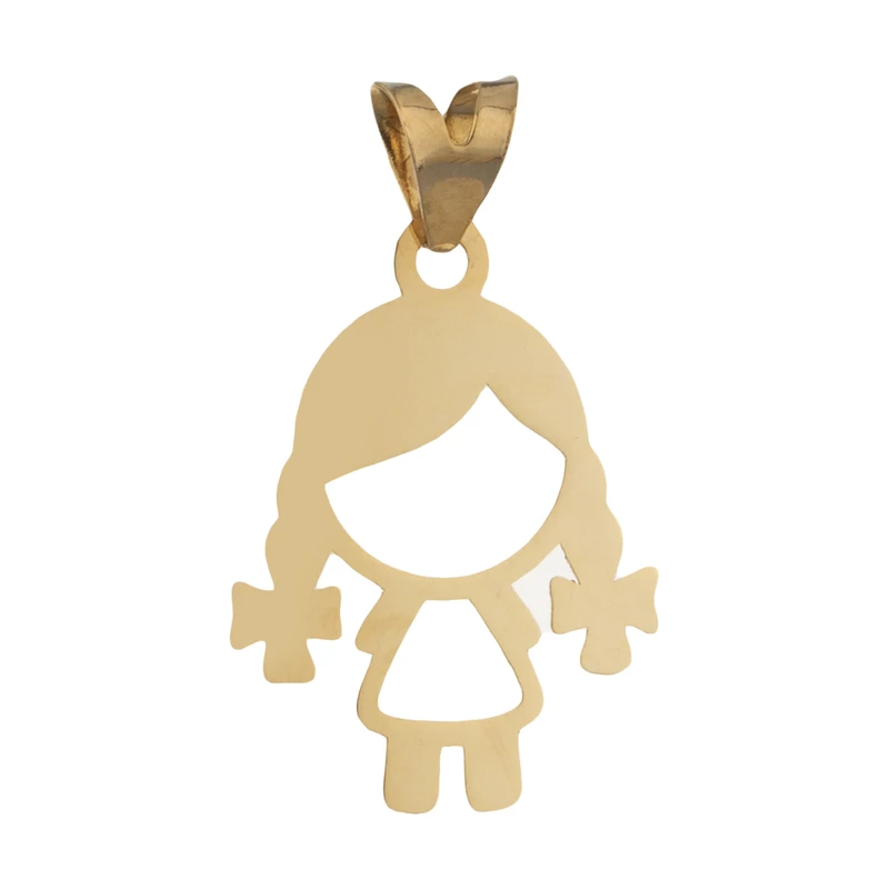 آویز گردنبند طلا 18 عیار دخترانه مدل دختربچه موبافت