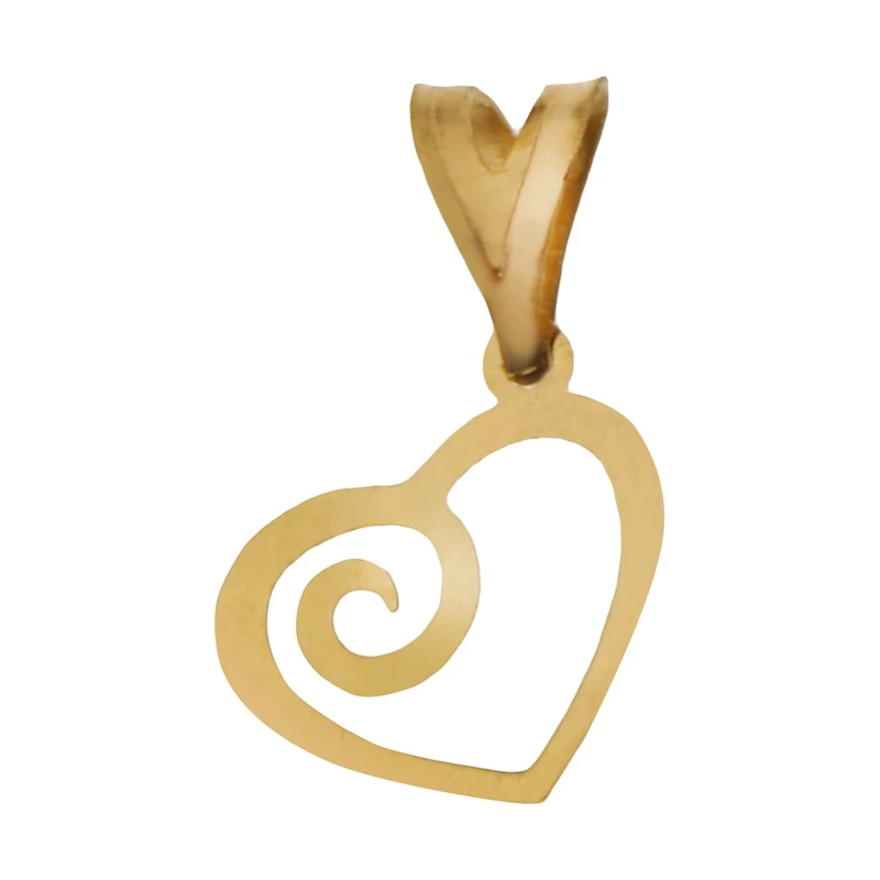 آویز گردنبند طلا 18 عیار زنانه مدل MM1496 طرح قلب اسپیرال