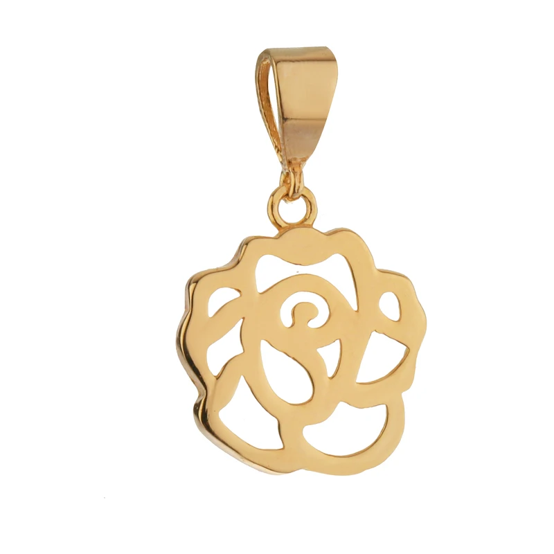 آویز گردنبند طلا 18 عیار زنانه مدل MM1527 طرح گل رز