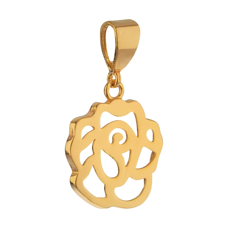 آویز گردنبند طلا 18 عیار زنانه مدل MM1527 طرح گل رز