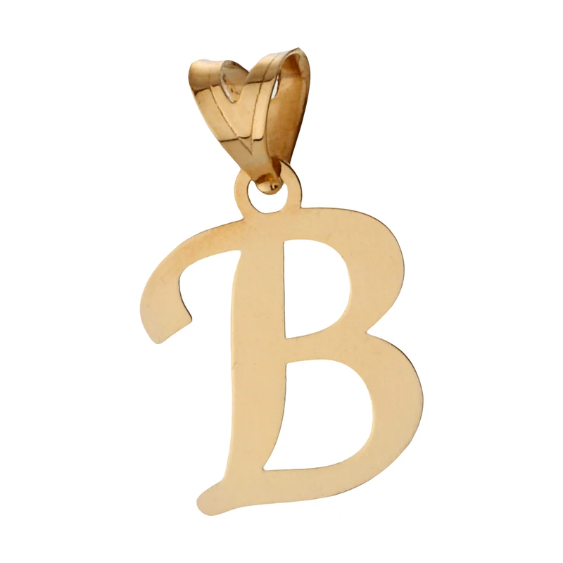 آویز گردنبند طلا 18 عیار زنانه طرح حرف لاتین B