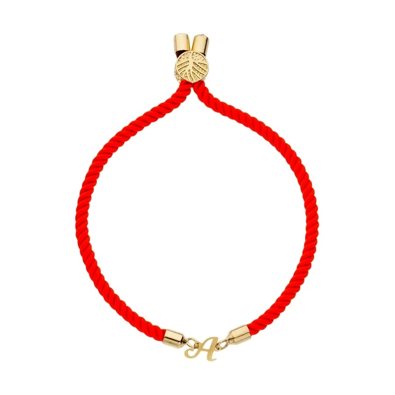 دستبند طلا 18 عیار زنانه مدل MB1520 طرح حرف لاتین A