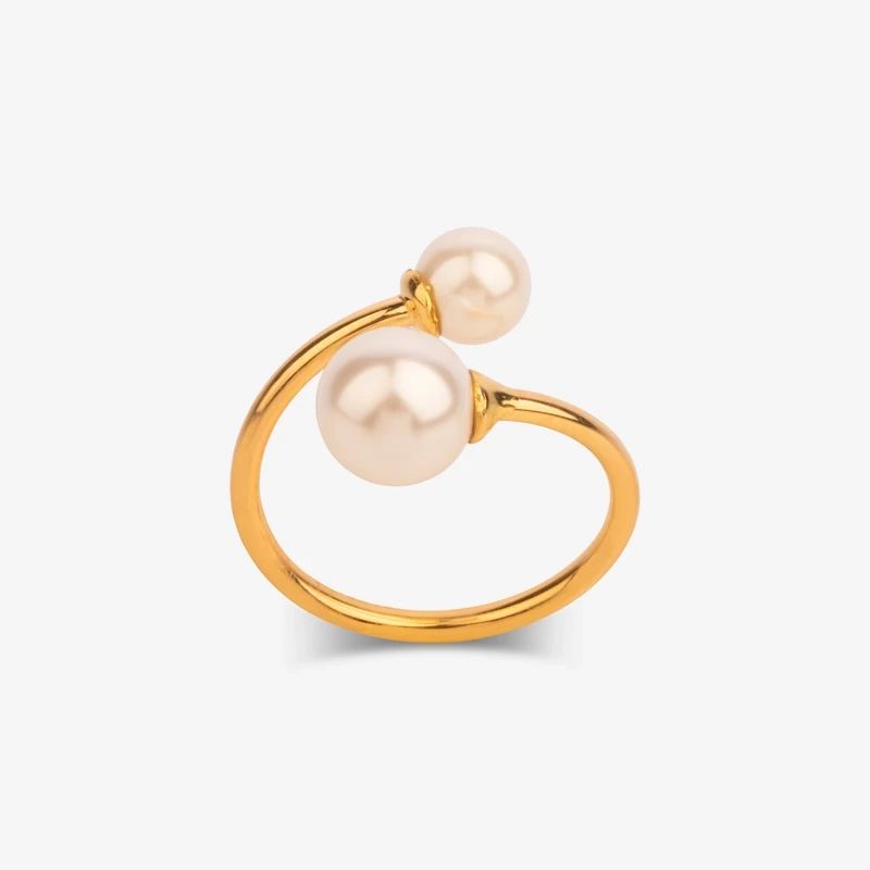 انگشتر طلا 18 عیار زنانه مدل مروارید نشان SR0555