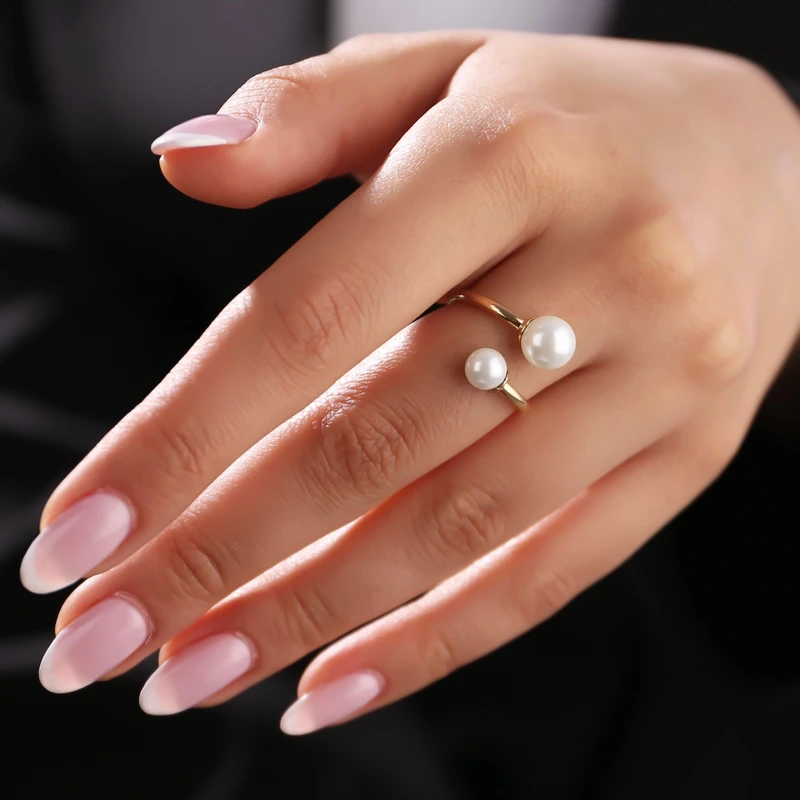 انگشتر طلا 18 عیار زنانه مدل مروارید نشان SR0555