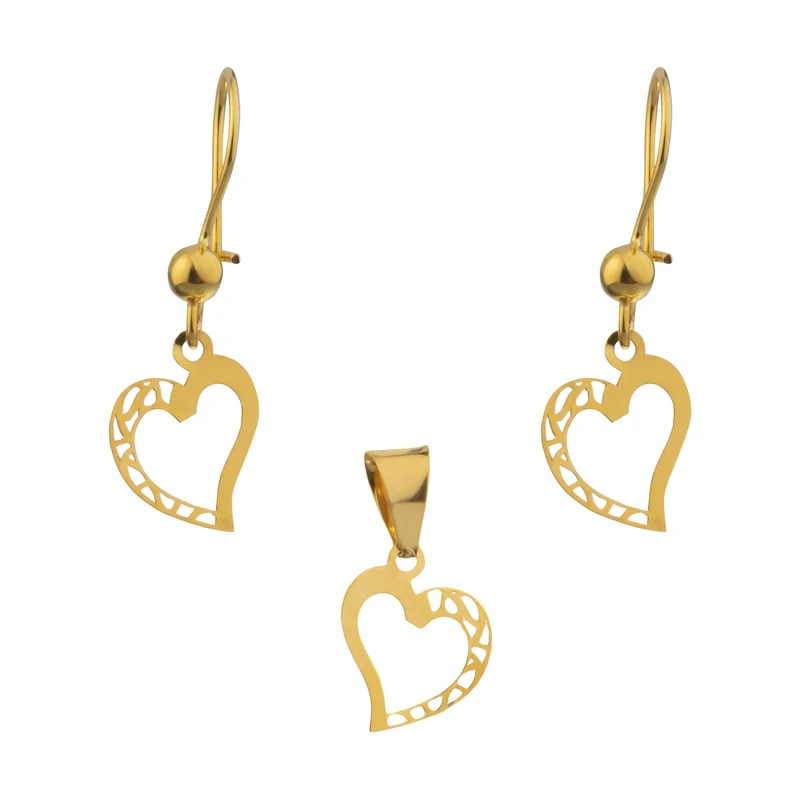 نیم ست طلا 18 عیار زنانه  مدل MS0577 طرح قلب