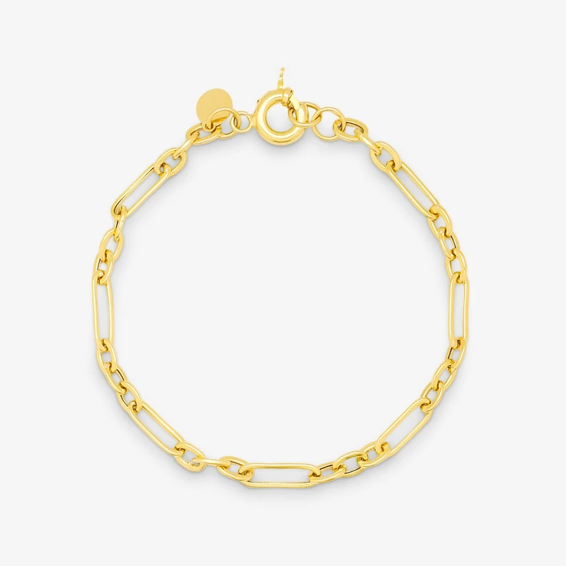 دستبند زنجیری طلا کم اجرت 18 عیار زنانه ناریا مدل هرمس کد M30-4