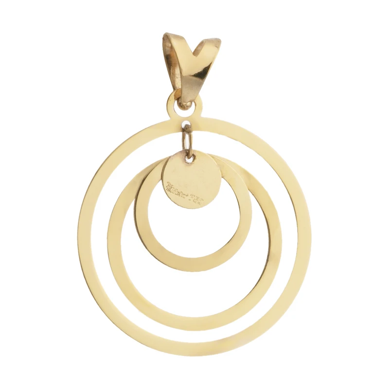 آویز گردنبند طلا 18 عیار زنانه مدل MM1629 طرح دایره متداخل