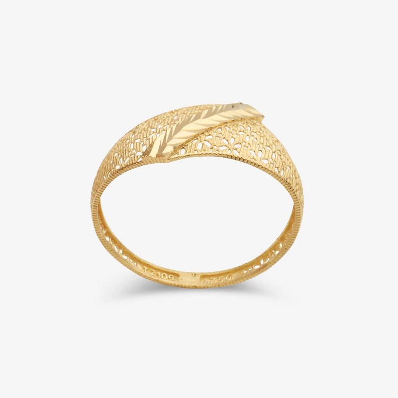 انگشتر بدون نگین طلا 18 عیار مدل ایوا کد S15-10