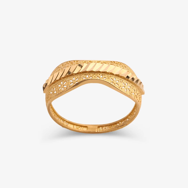 انگشتر بدون نگین طلا 18 عیار مدل ایوا کد S15-4