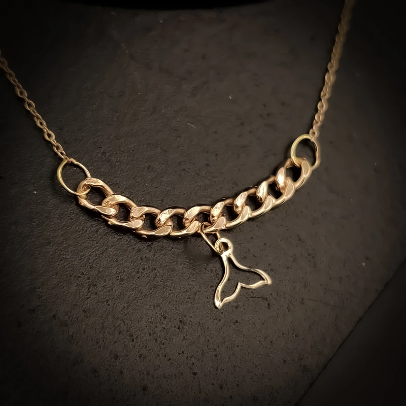 دستبند زنجیری طلا 18 عیار زنانه ناریا مدل دم وال