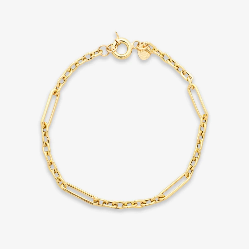 دستبند زنجیری طلا کم اجرت 18 عیار زنانه ناریا مدل B30-04