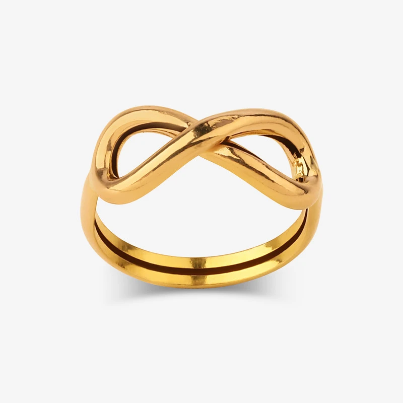 انگشتر بدون نگین طلا 18 عیار مدل بینهایت کد F24