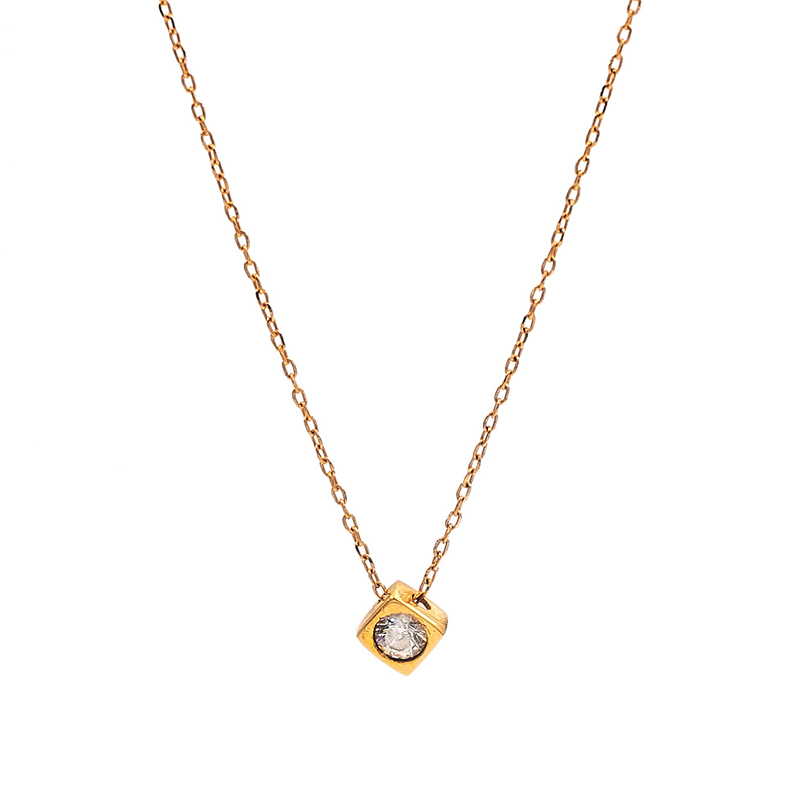 گردنبند طلا زنانه مدل تک نگین