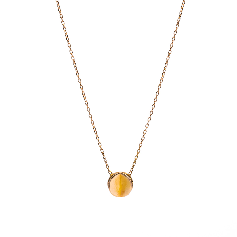 گردنبند طلا زنانه مدل دایره دوطرف نگین