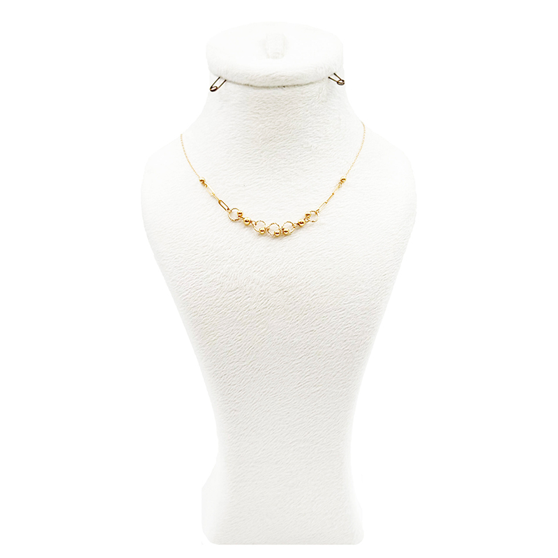 گردنبند طلا زنانه مدل ترکیبی حلقه