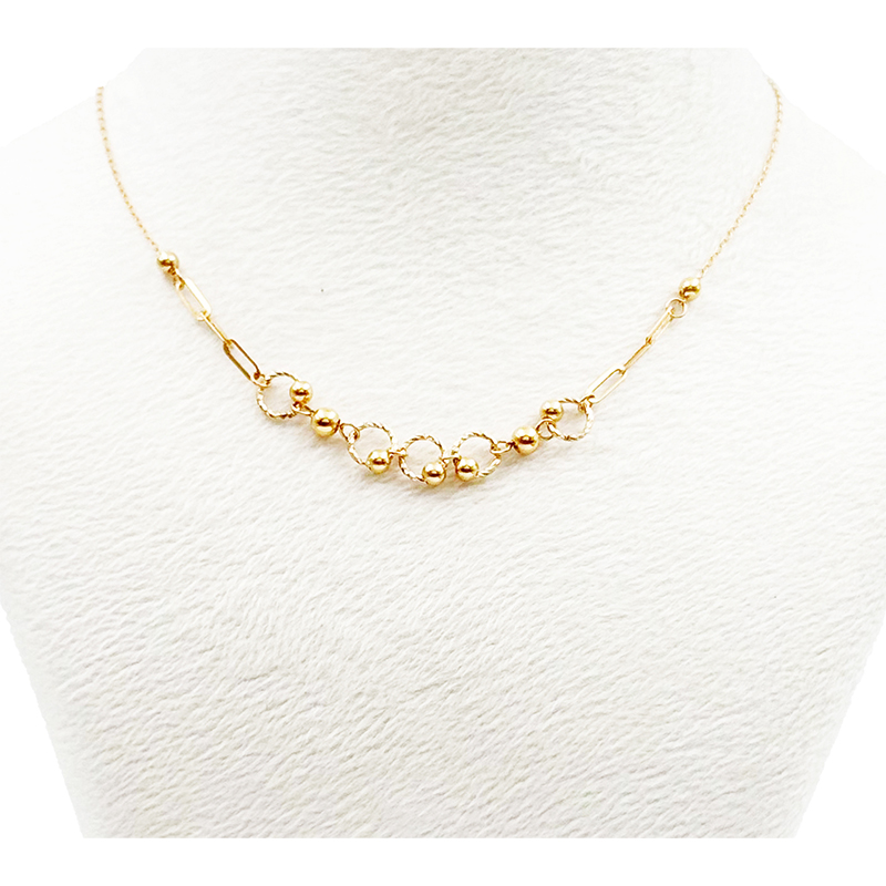 گردنبند طلا زنانه مدل ترکیبی حلقه