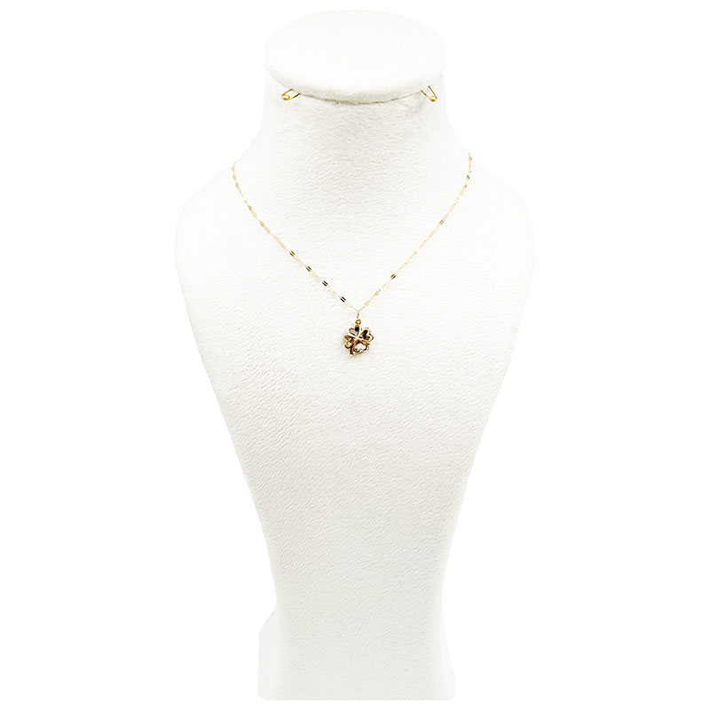 آویز طلا زنانه مدل شبدر آینه ای